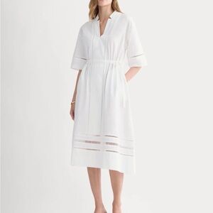Everlane Caftan dress- White Midi Dress with Delicate Details